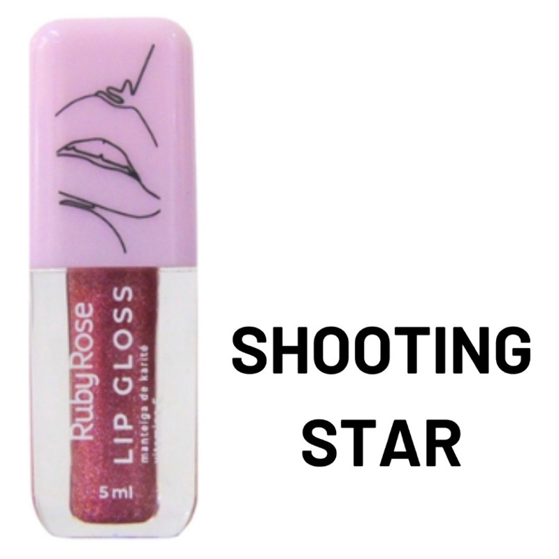 Lip Gloss Ruby Rose Glitter Efeito Espelhado 5ml