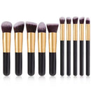 Kit 10 peças pincel kabuki precisão Conjunto de Maquiagem para Sombra Delineador Lábios Pó Base
