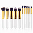 Kit 10 peças pincel kabuki precisão Conjunto de Maquiagem para Sombra Delineador Lábios Pó Base