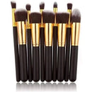 Kit 10 peças pincel kabuki precisão Conjunto de Maquiagem para Sombra Delineador Lábios Pó Base