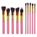 Kit 10 peças pincel kabuki precisão Conjunto de Maquiagem para Sombra Delineador Lábios Pó Base