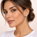 Brinco Folheado a Ouro 18k e Prata Gota Cristal