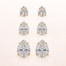 Trio de Brinco Folheado a Ouro 18k e Prata Gota Cristal