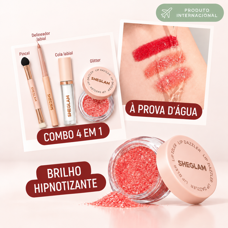 Kit Glitter Labial SHEGLAM 4 em 1