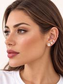Trio de Brinco Folheado a Ouro 18k e Prata Gota Cristal