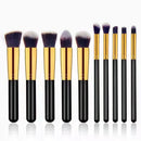 Kit 10 peças pincel kabuki precisão Conjunto de Maquiagem para Sombra Delineador Lábios Pó Base