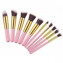 Kit 10 peças pincel kabuki precisão Conjunto de Maquiagem para Sombra Delineador Lábios Pó Base