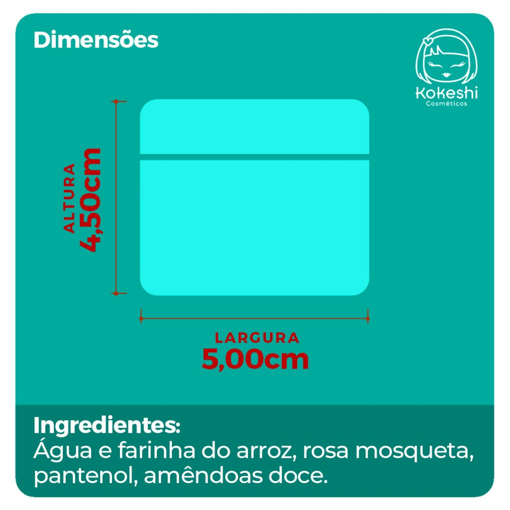Hidratante Creme Facial Pele De Porcelana Kokeshi 30g Milagre do Arroz