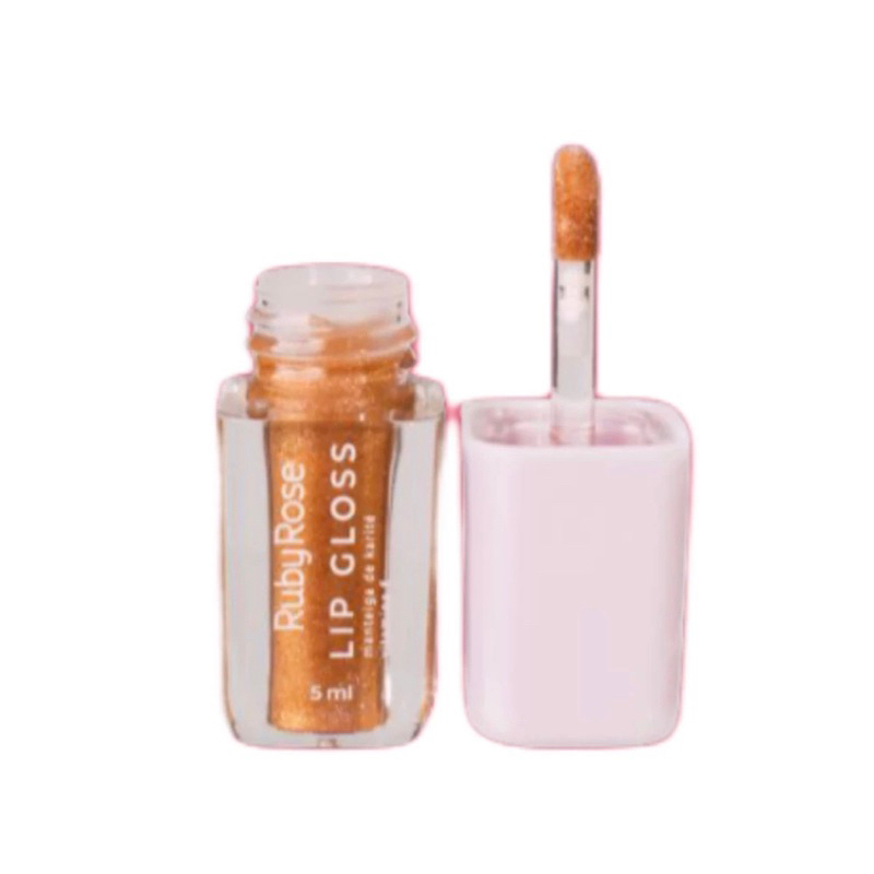 Lip Gloss Ruby Rose Glitter Efeito Espelhado 5ml