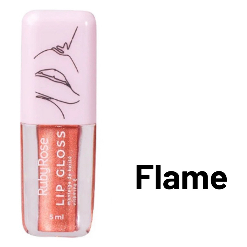Lip Gloss Ruby Rose Glitter Efeito Espelhado 5ml