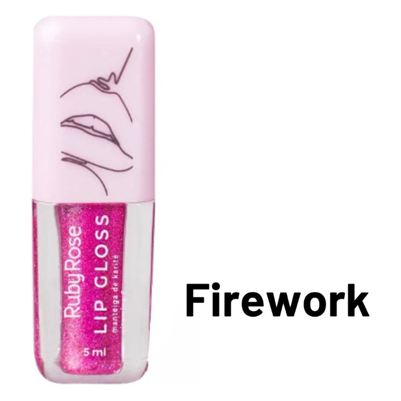 Lip Gloss Ruby Rose Glitter Efeito Espelhado 5ml