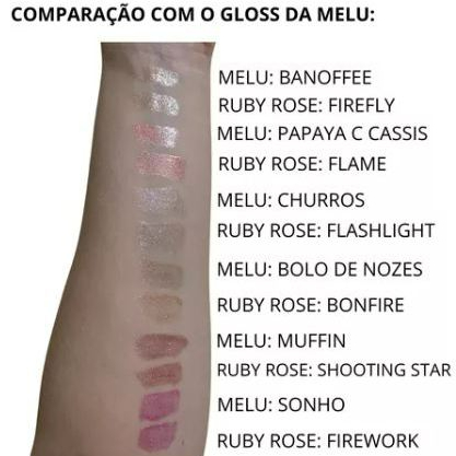 Lip Gloss Ruby Rose Glitter Efeito Espelhado 5ml