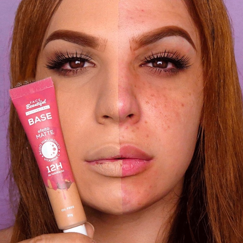 Base com Efeito Matte Cobertura Média Alta Face Beautiful 25g