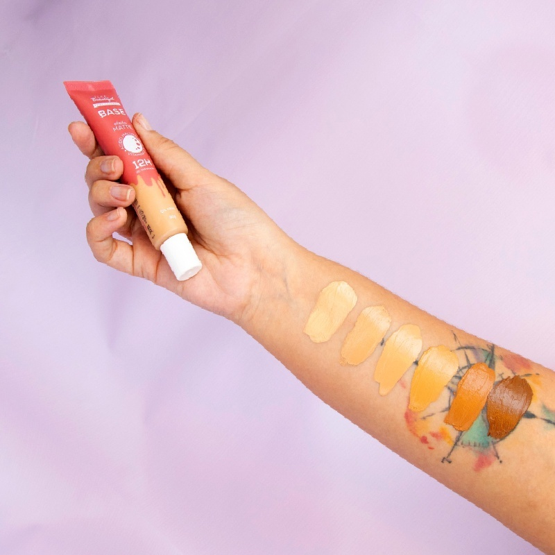 Base com Efeito Matte Cobertura Média Alta Face Beautiful 25g
