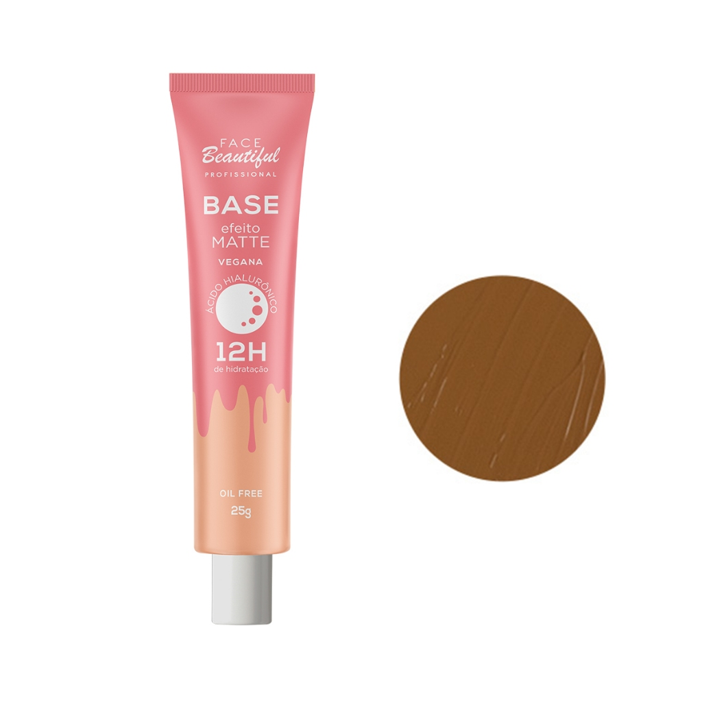 Base com Efeito Matte Cobertura Média Alta Face Beautiful 25g