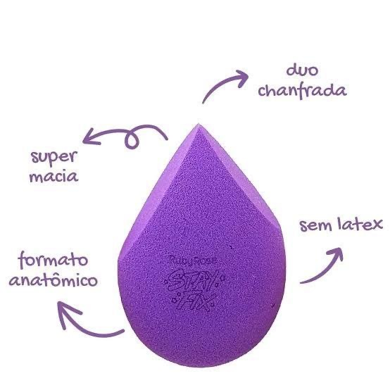Esponja Facial Gota Chanfrada Para Base Corretivo Contorno