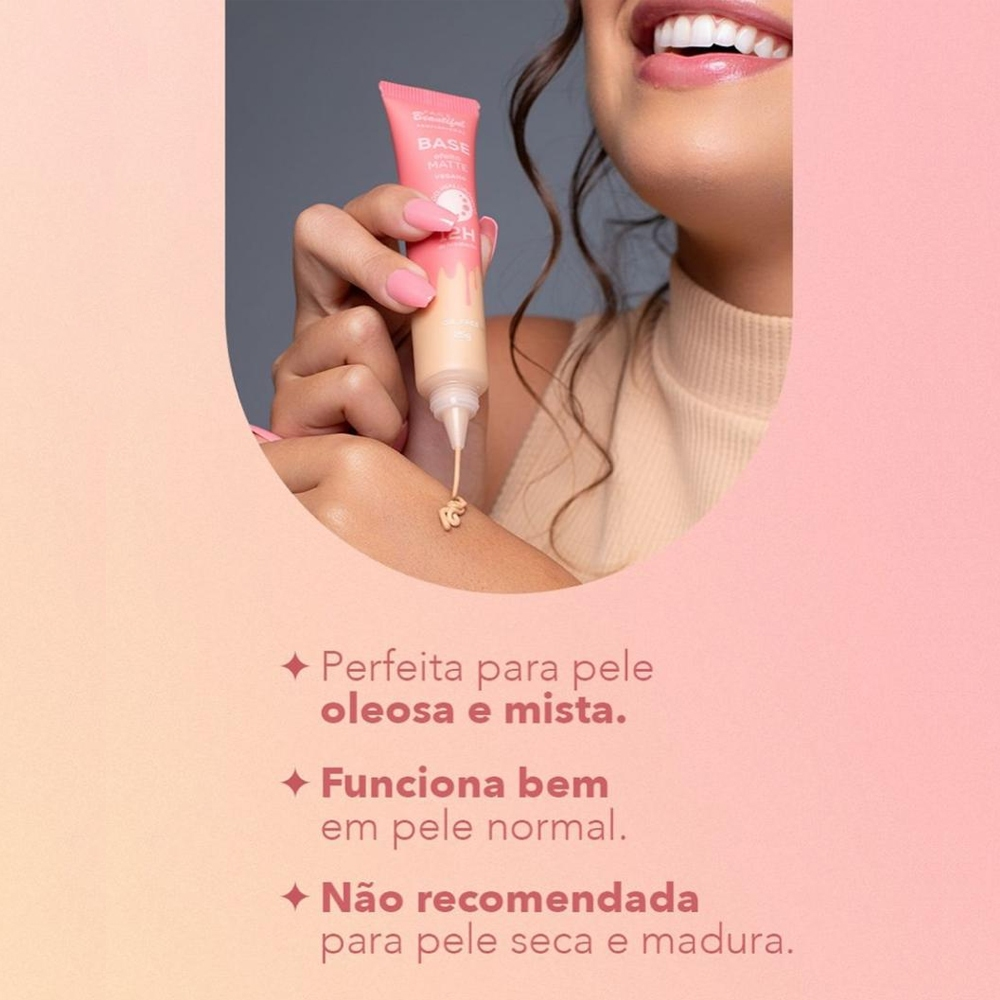 Base com Efeito Matte Cobertura Média Alta Face Beautiful 25g