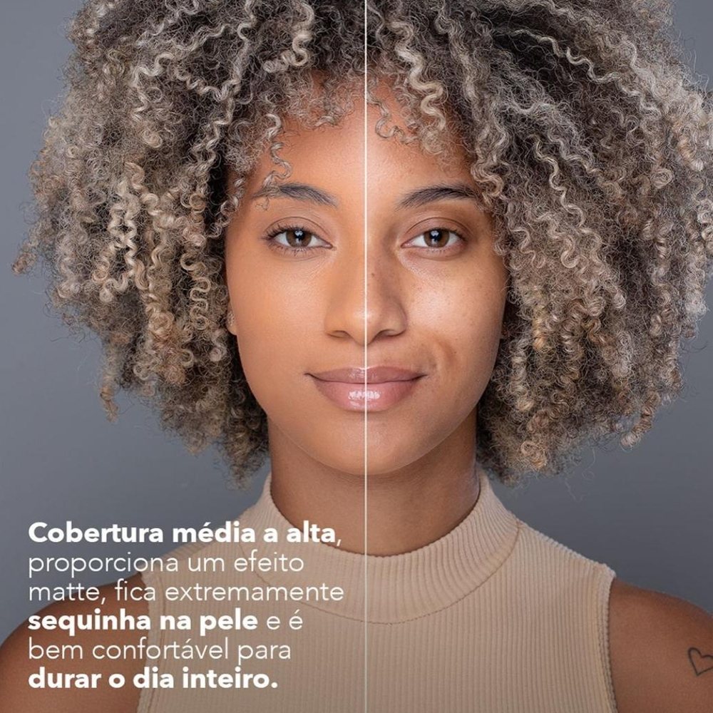 Base com Efeito Matte Cobertura Média Alta Face Beautiful 25g