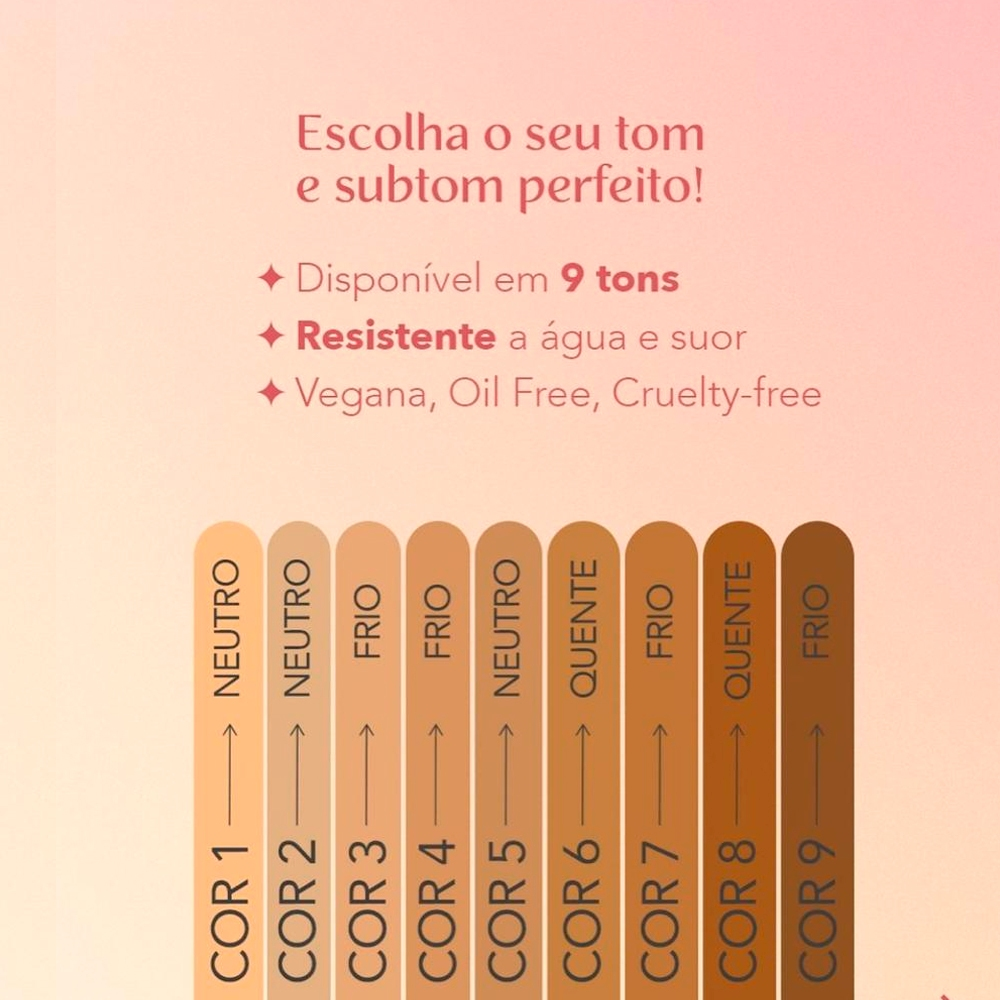 Base com Efeito Matte Cobertura Média Alta Face Beautiful 25g