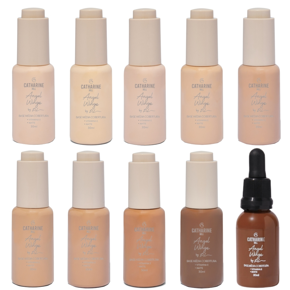 Base Líquida Chill Média Cobertura Pri Lessa Catharine Hill Vegana 30ml Angel Wings Matte