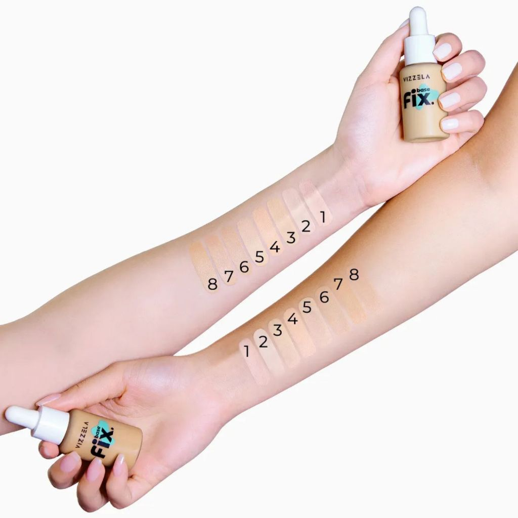 Base Líquida Fix - Vizzela 30ml - 100% Original Todas as Cores