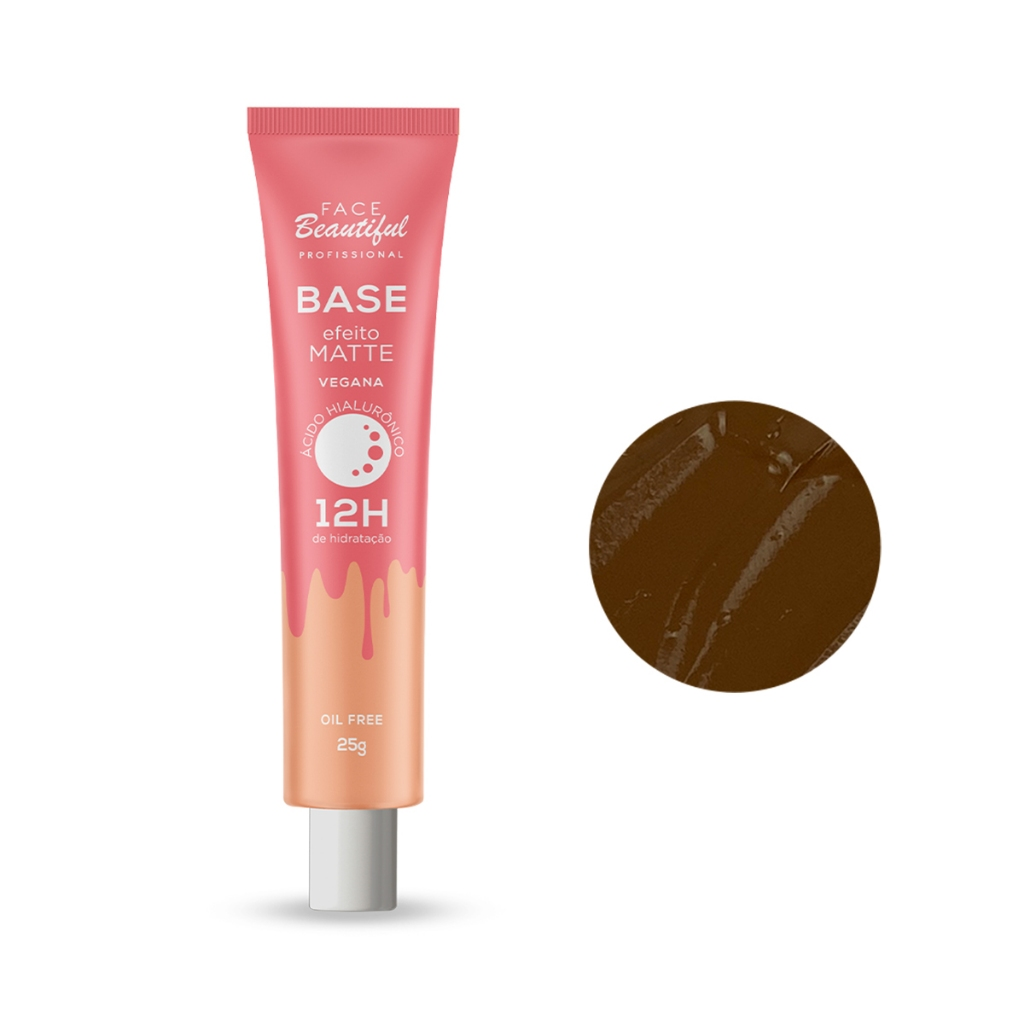 Base com Efeito Matte Cobertura Média Alta Face Beautiful 25g