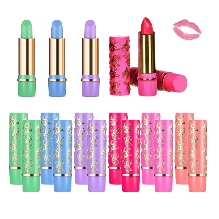 Kit 6 E 12 Unidades Batom Mágico Coloridos da Vovó 24 Horas Longa Duração - Bella Femme