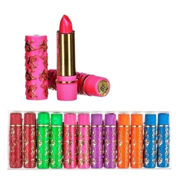 Kit 6 E 12 Unidades Batom Mágico Coloridos da Vovó 24 Horas Longa Duração - Bella Femme