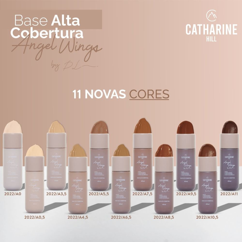 Base Líquida Alta Cobertura Pri Lessa Catharine Hill A Prova Dágua Matte 40ml