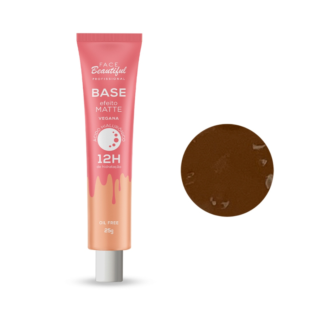 Base com Efeito Matte Cobertura Média Alta Face Beautiful 25g