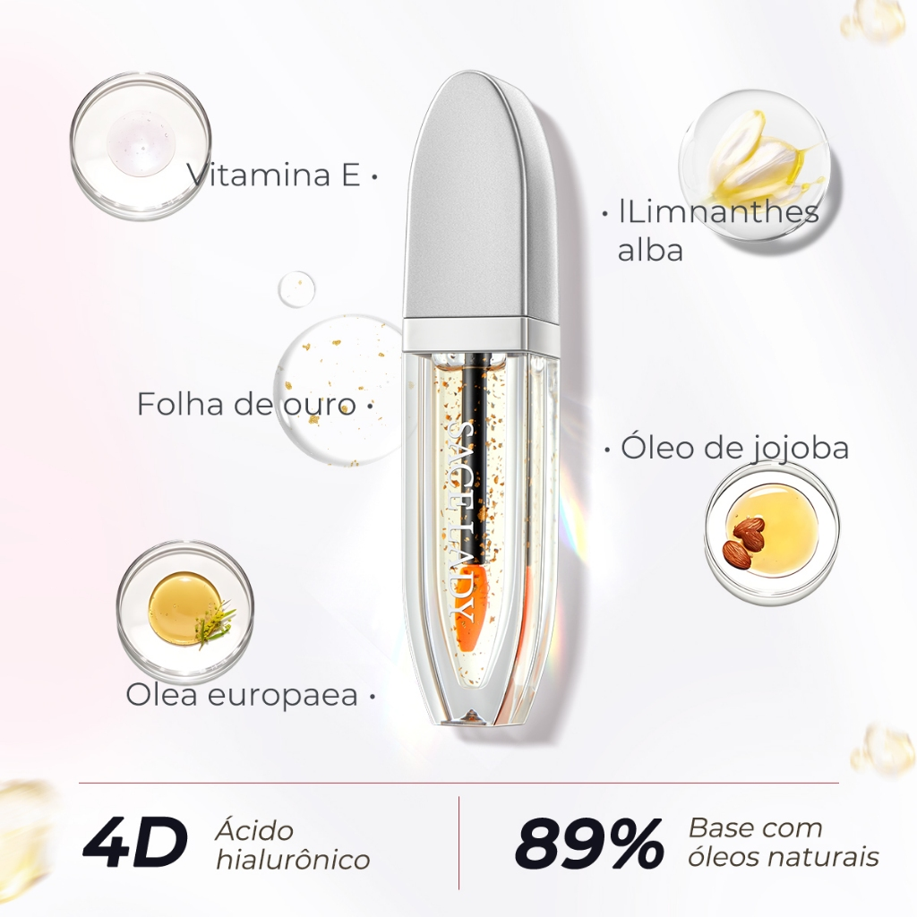 Óleo Labial Rico SACE LADY Batom Ocheal Water-Light Dudu Hidratante E Sem Manchas