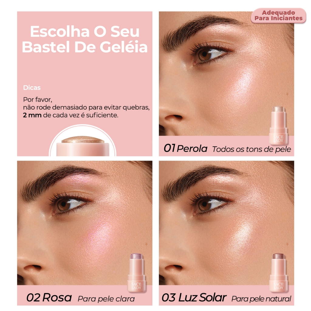 Bastão Iluminador SACE LADY – Toque Frio e Brilho Radiante para a Pele