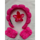 KIT 4 PCS Acessórios de Skincare Spa Feminino - Tiara Nuvem, Faixa de Pulso, Presilha de Flor LL4440A