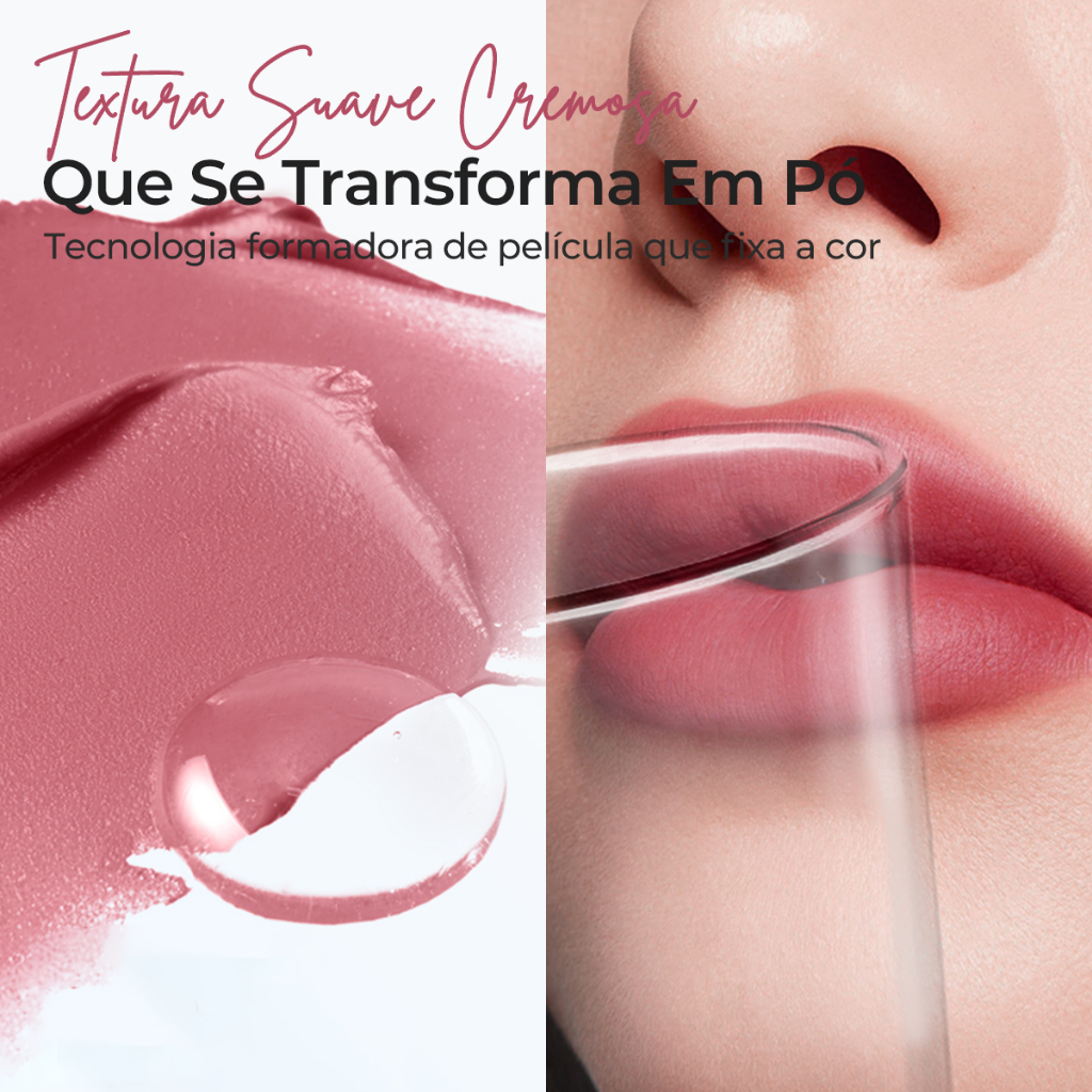 Cushion Labial Creme em Pó SACE LADY acabamento mate longa duração