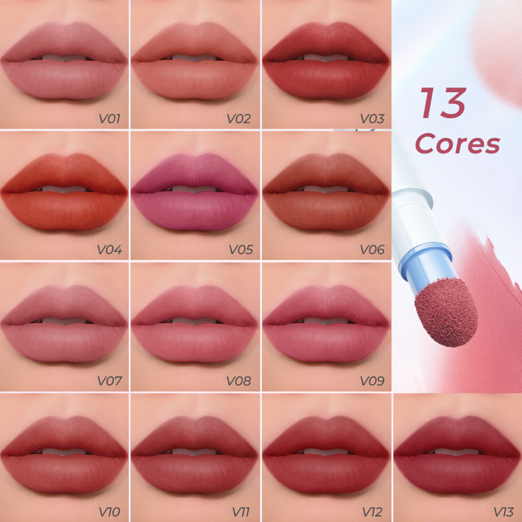 Cushion Labial Creme em Pó SACE LADY acabamento mate longa duração