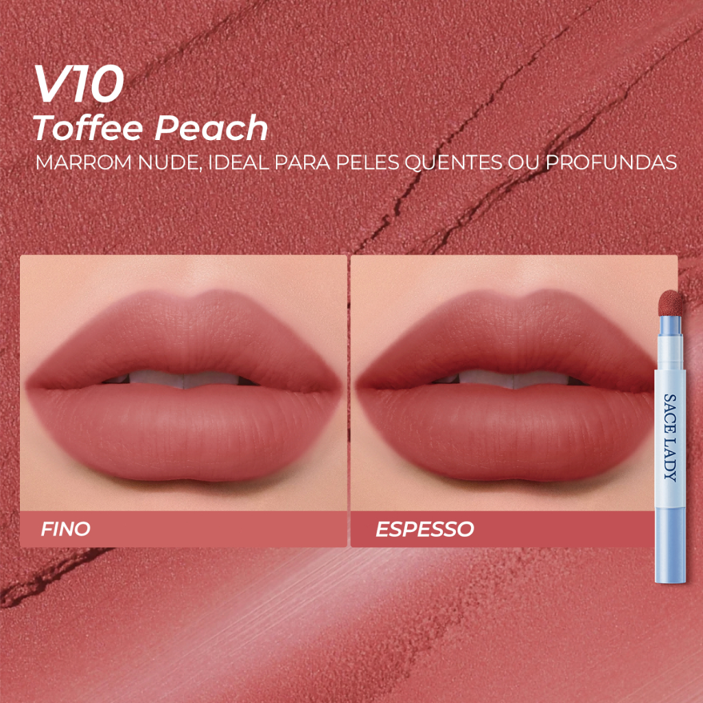Cushion Labial Creme em Pó SACE LADY acabamento mate longa duração