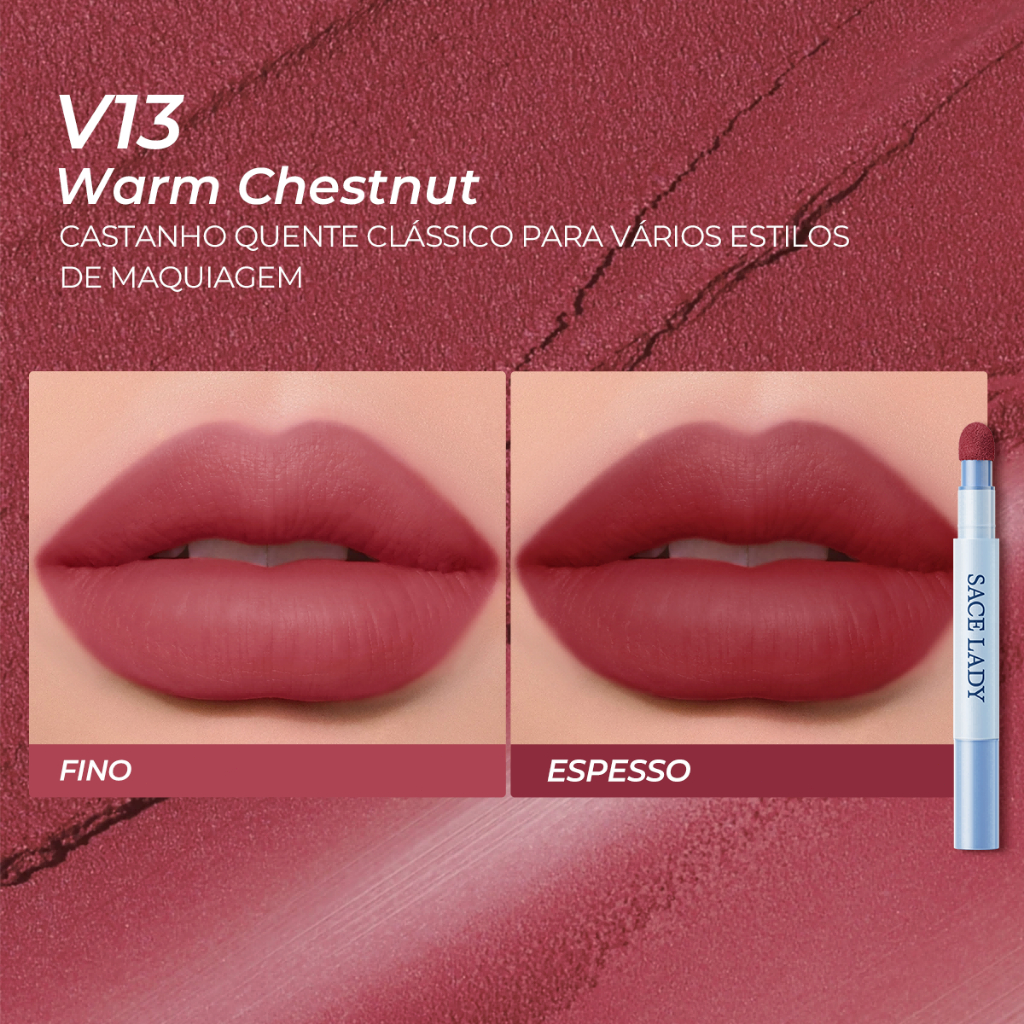 Cushion Labial Creme em Pó SACE LADY acabamento mate longa duração