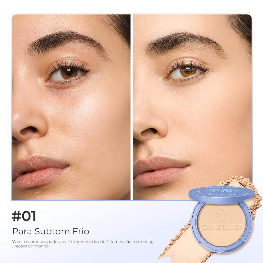 Pó Compacto SACE LADY Controle De Óleo Maquilhagem De Longa Duração Pó solto