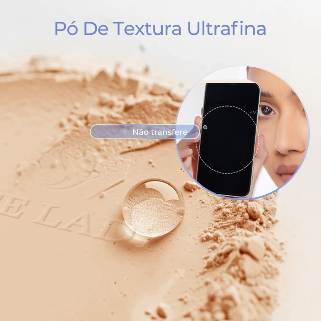 Pó Compacto SACE LADY Controle De Óleo Maquilhagem De Longa Duração Pó solto