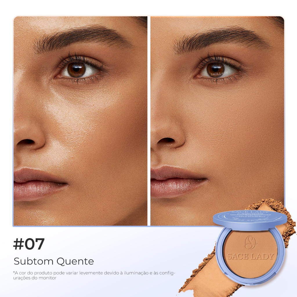 Pó Compacto SACE LADY Controle De Óleo Maquilhagem De Longa Duração Pó solto