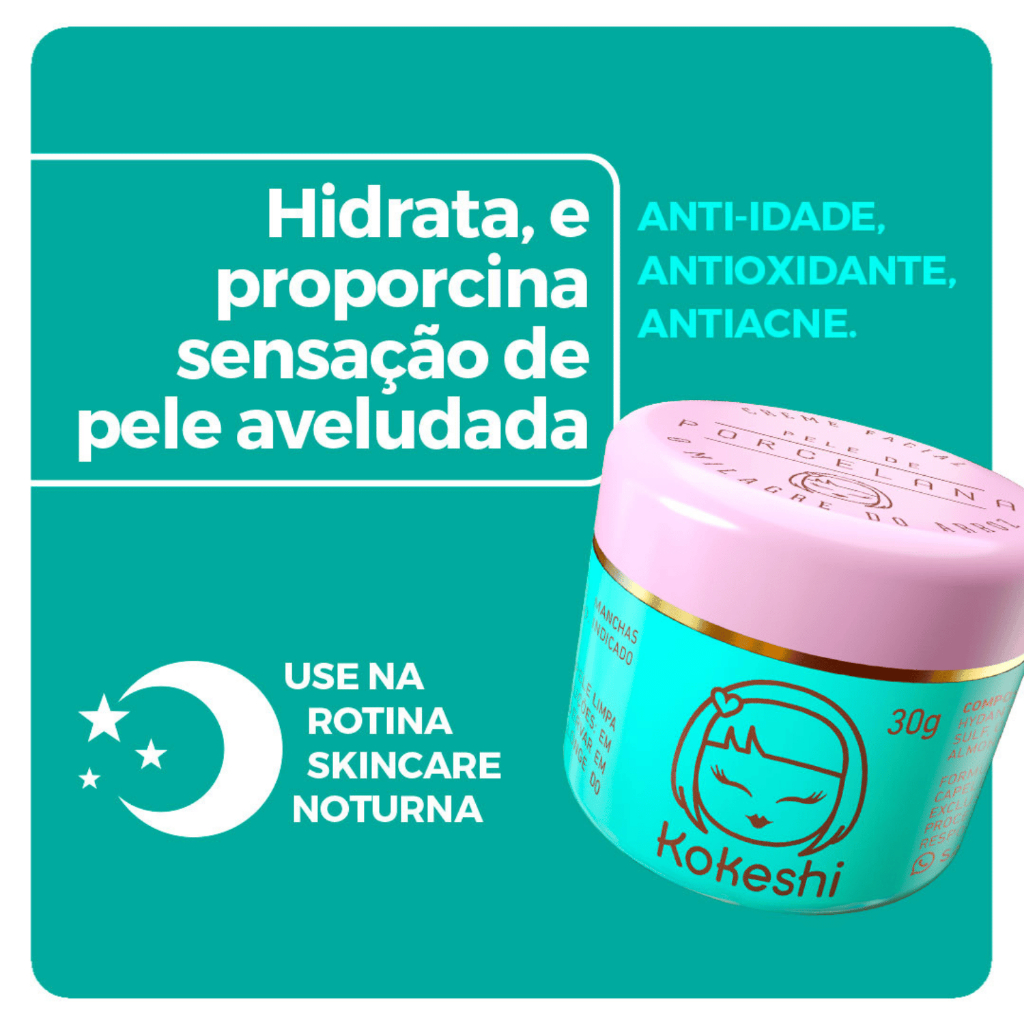 Kit Dupla Renovadores Faciais Kokeshi Pele Porcelana Olhos Gueixa