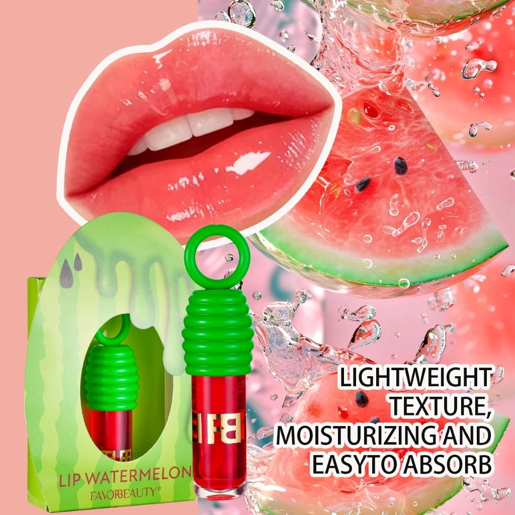 Gloss Labial Lip 5g – Hidratante, Brilho Intenso e Protetor Chaveiro Melancia