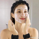 KIT 4 PCS Acessórios de Skincare Spa Feminino - Tiara Nuvem, Faixa de Pulso, Presilha de Flor LL4440A