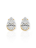 Brinco Folheado a Ouro 18k e Prata Gota Cristal