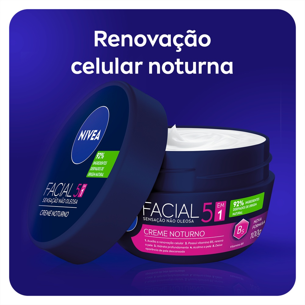 NIVEA - Creme Facial 100g - Antissinais - Nutritivo - Noturno - Gel Fresh - Pele Negra - Lata 29g, 56g, 145g