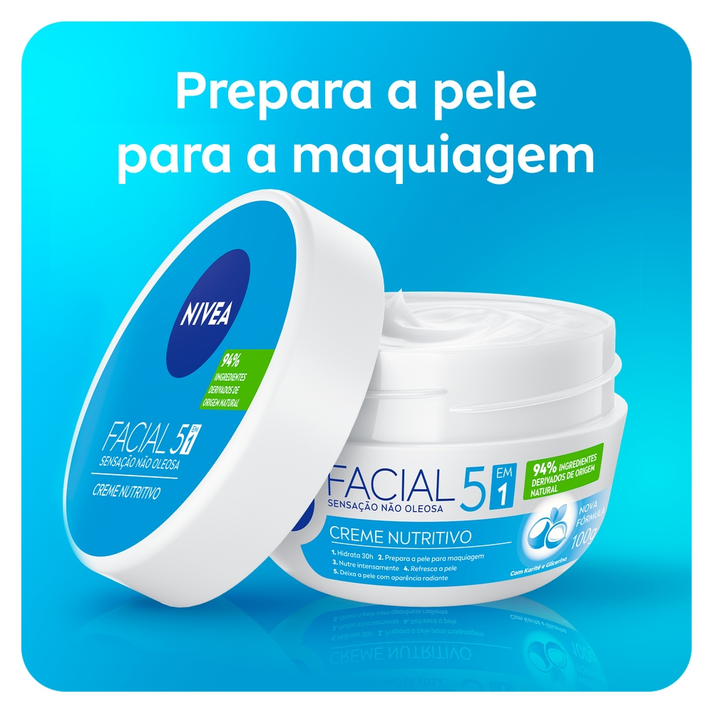NIVEA - Creme Facial 100g - Antissinais - Nutritivo - Noturno - Gel Fresh - Pele Negra - Lata 29g, 56g, 145g