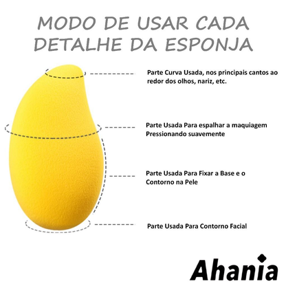 Esponjas Formato De Manga para Maquiagem, Multifuncional Base, Pó, Contorno, Corretivo