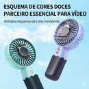 Ventilador Mini Portátil Recarregável USB de Mão Suporte Mesa Silencioso Ideal para Casa Trabalho