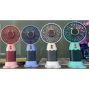 Ventilador Mini Portátil Recarregável USB de Mão Suporte Mesa Silencioso Ideal para Casa Trabalho