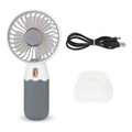 Ventilador Mini Portátil Recarregável USB de Mão Suporte Mesa Silencioso Ideal para Casa Trabalho
